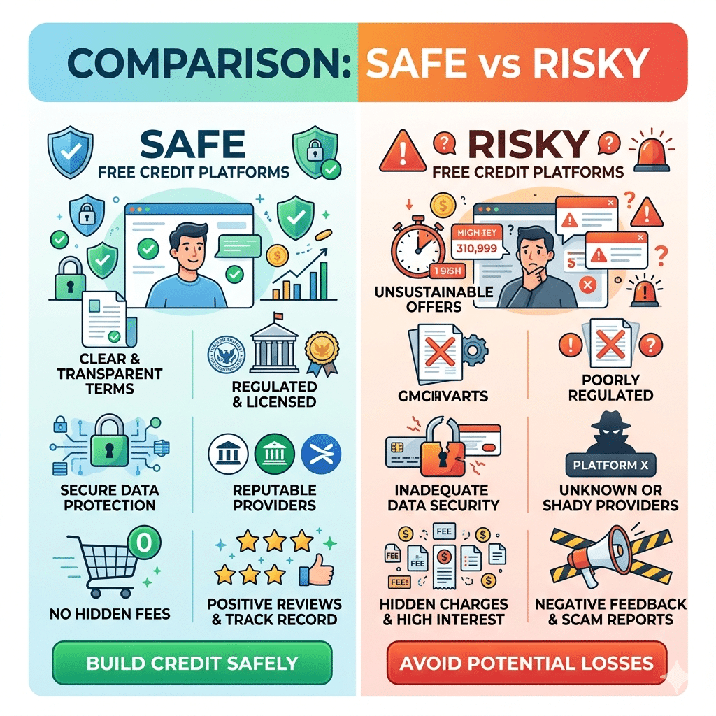 Comparison-Safe-vs-Risky-Free-Credit-Platforms