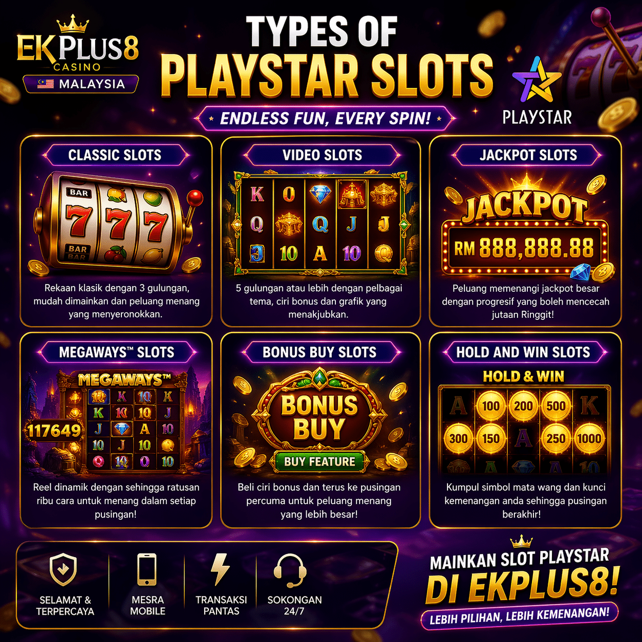Playstar-slots-collection-at-EK-Plus8
